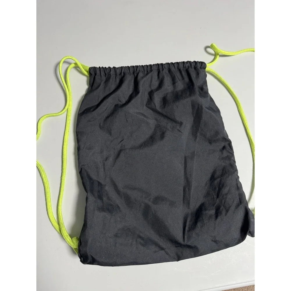 Nike Neon Spellout Swoosh Shoe Bag Draw String Bag Gym Backpack Black Green Y2K